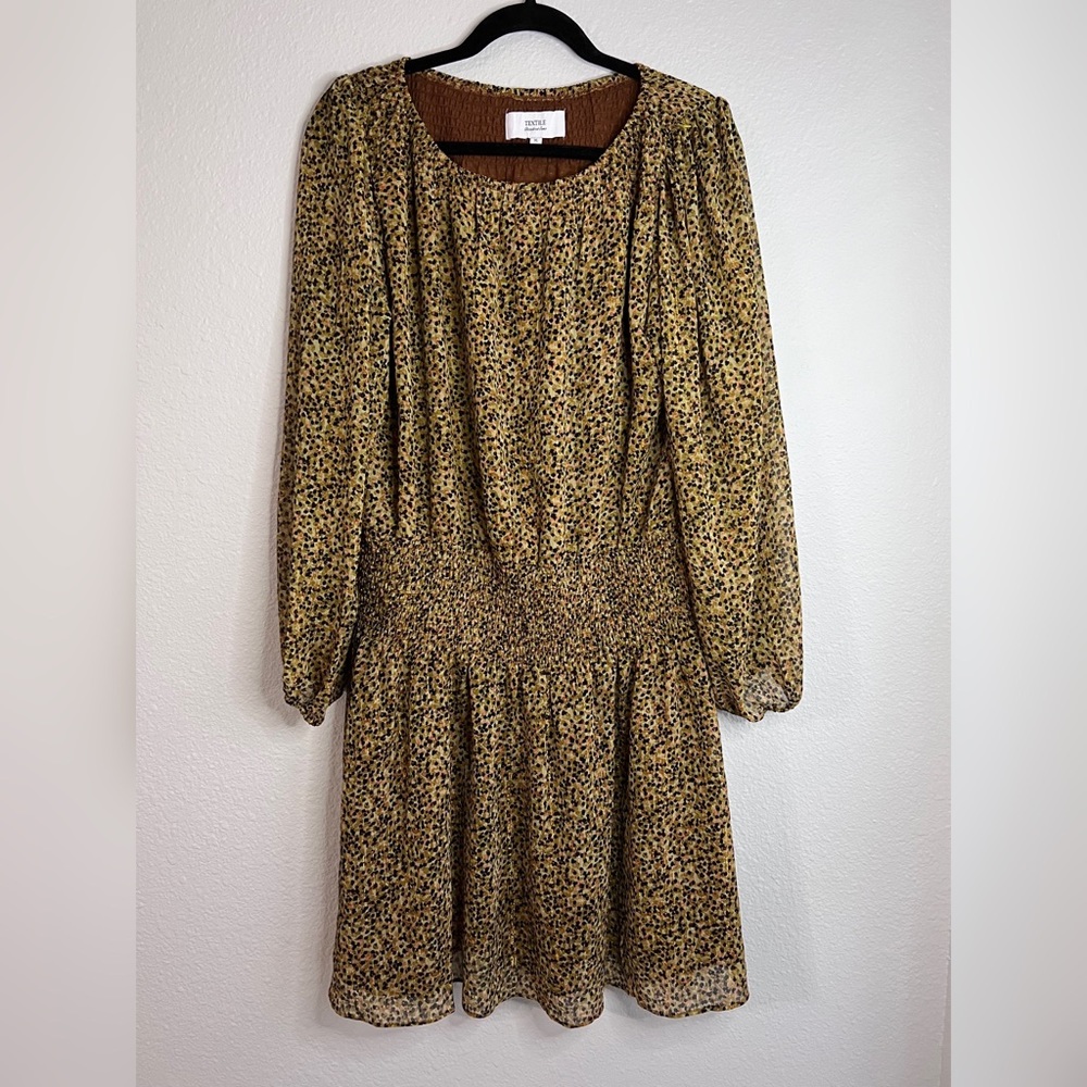 TEXTILE Elizabeth and James Multicolor Shimmer Long Sleeve Dress Size XL.